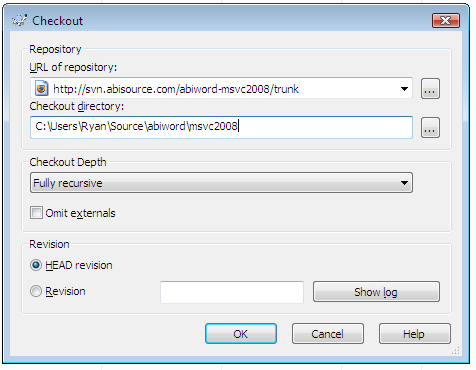 Checkout Dialog for msvc2008 Module